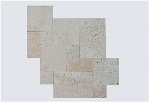 French Pattern Travertine Bush Hammered