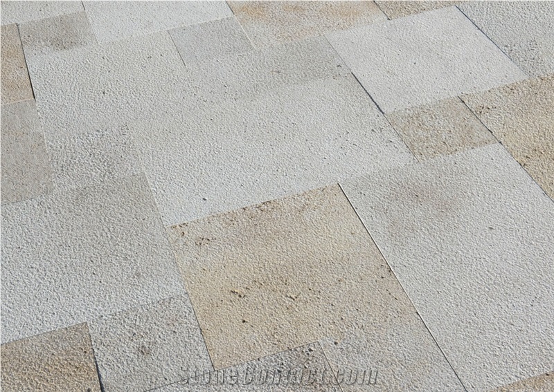 French Pattern Travertine Bush Hammered