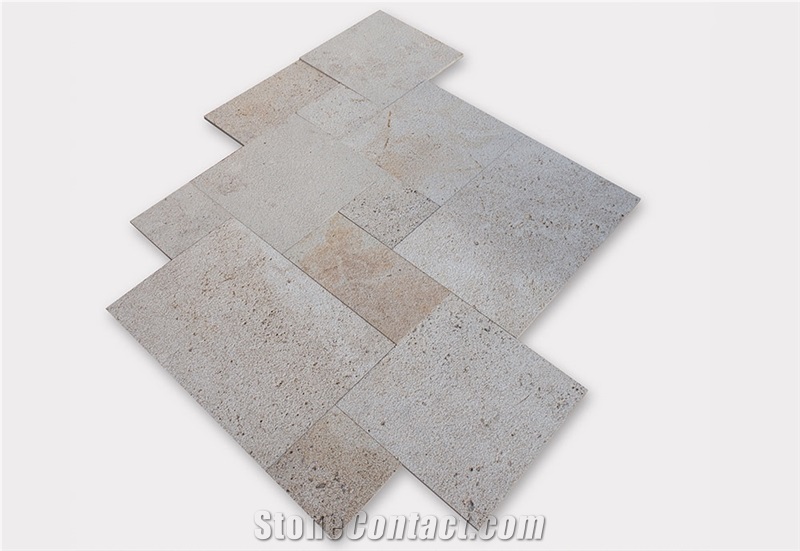 French Pattern Travertine Bush Hammered