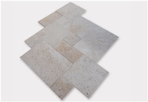 French Pattern Travertine Bush Hammered