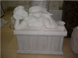 Chinese White Marble Angel Headstones For Babies