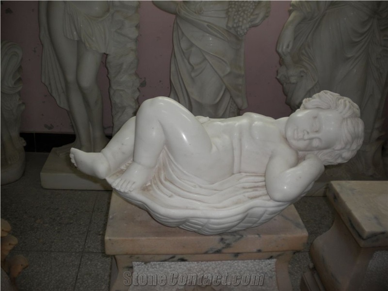 Chinese White Marble Angel Headstones For Babies