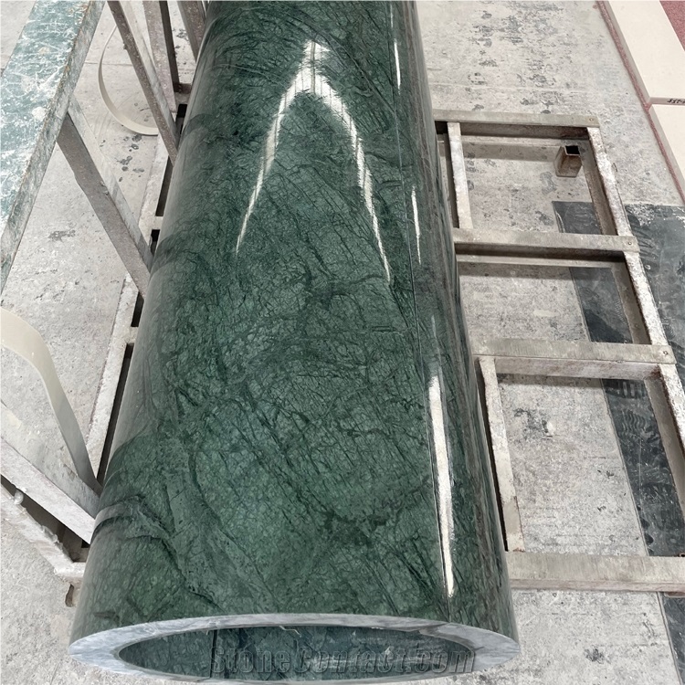 Customized Green Marble Hollow Pillar Column For Project
