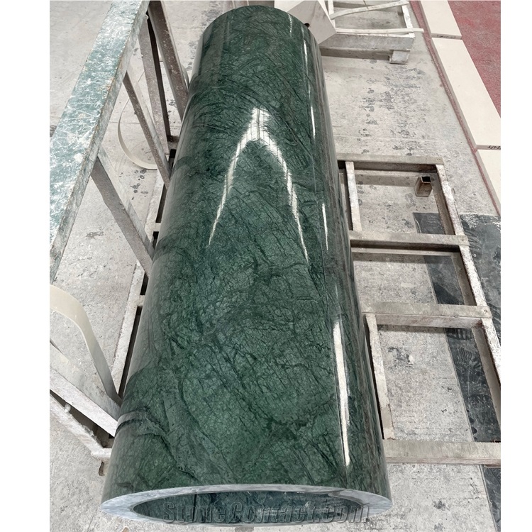 Customized Green Marble Hollow Pillar Column For Project