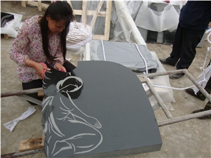 High Polished China Black Granite Muslim Gravestones
