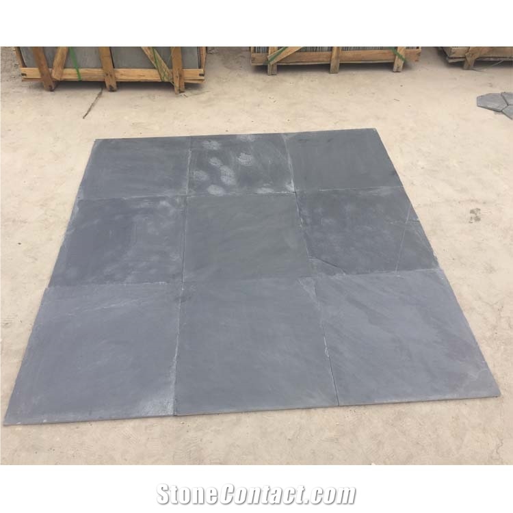 High Quality Natural Black Slate Flooring Tiles