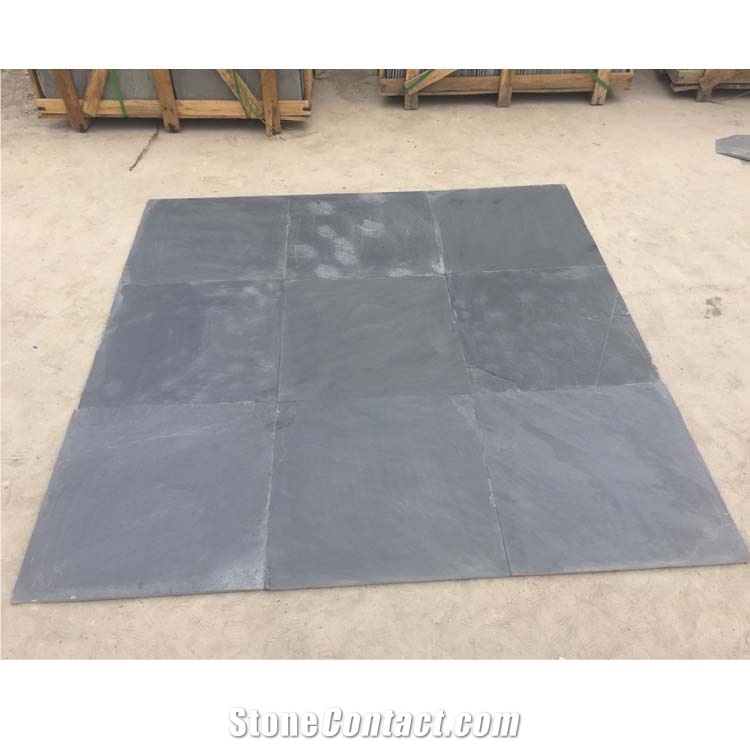 High Quality Natural Black Slate Flooring Tiles