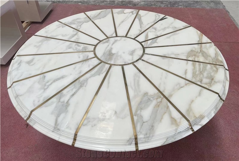 Home Decor Nordic Modern Calacatta Gold Marble Table
