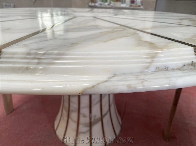 Home Decor Nordic Modern Calacatta Gold Marble Table