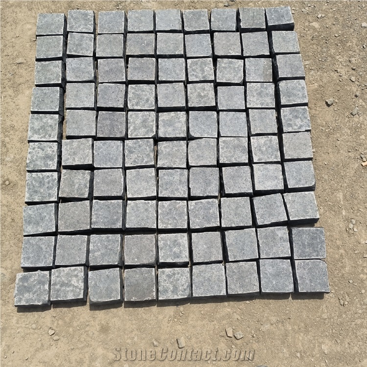 Landscape  Square Mongolia Black Granite Cube Garden Stone
