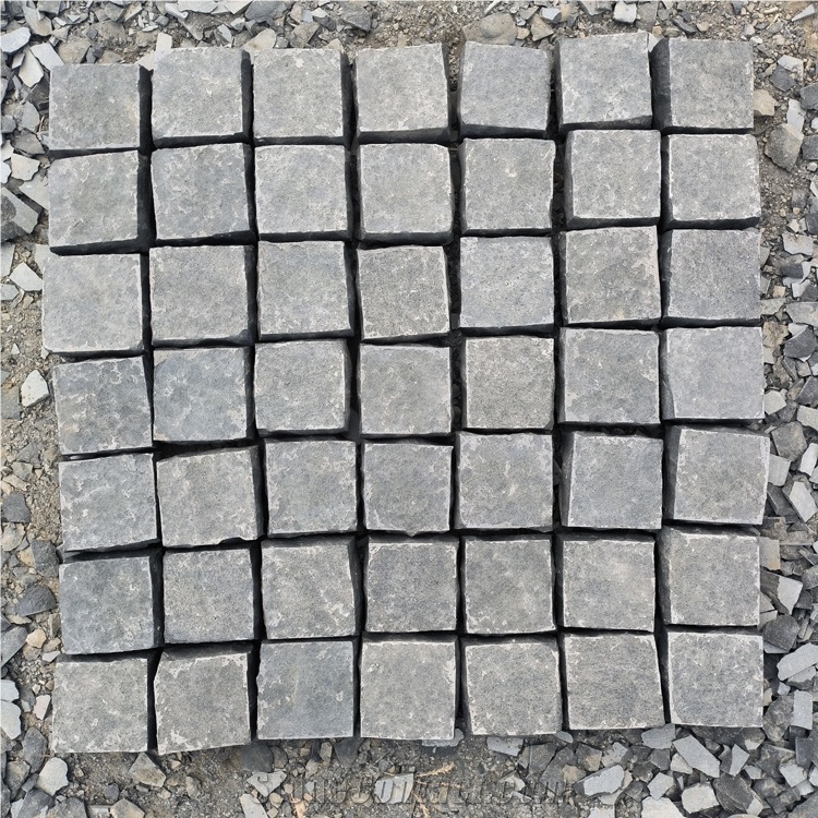 Landscape  Square Mongolia Black Granite Cube Garden Stone