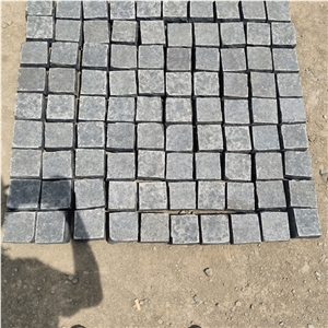 Landscape  Square Mongolia Black Granite Cube Garden Stone