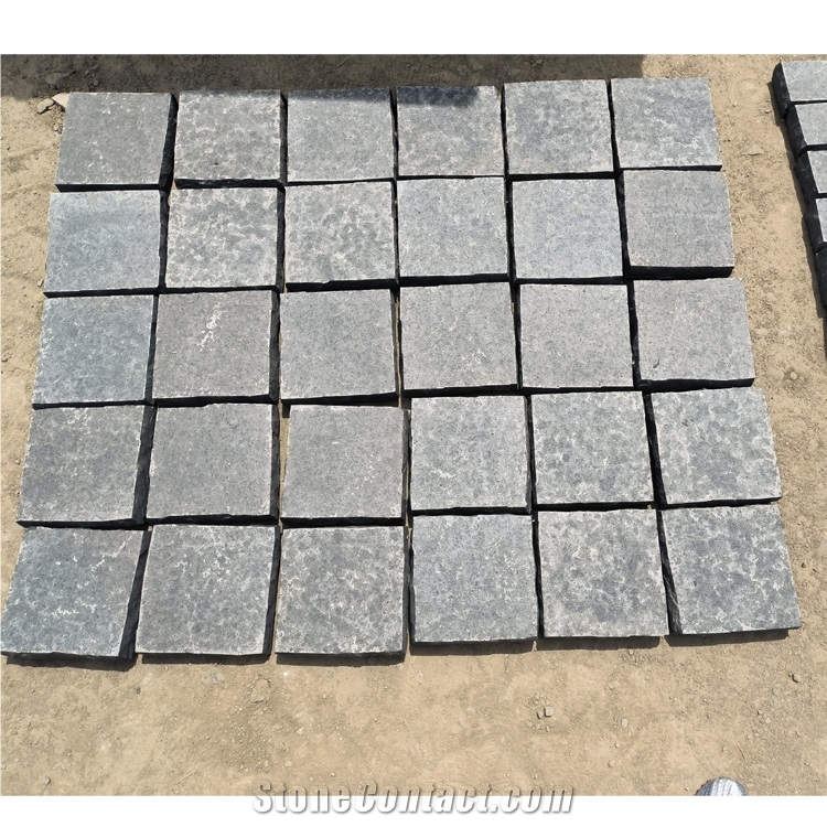 Landscape  Square Mongolia Black Granite Cube Garden Stone