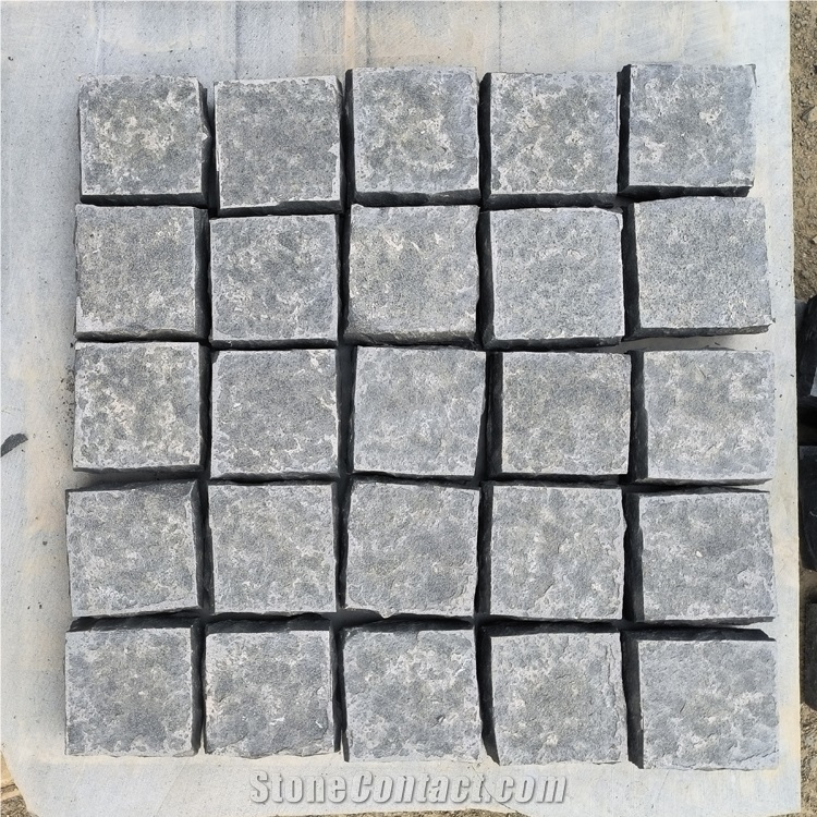 Landscape  Square Mongolia Black Granite Cube Garden Stone