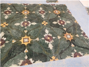 Marble Entrance Flower Floor Medallion Pattern Design Tile