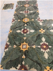 Marble Entrance Flower Floor Medallion Pattern Design Tile
