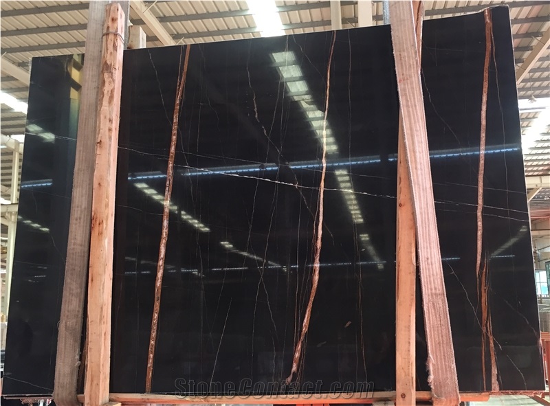 Sahara Marble Saint Laurent Noir Or Golden Marble Floor Tile