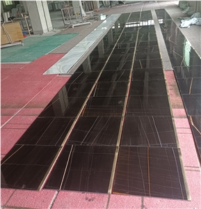 Sahara Marble Saint Laurent Noir Or Golden Marble Floor Tile