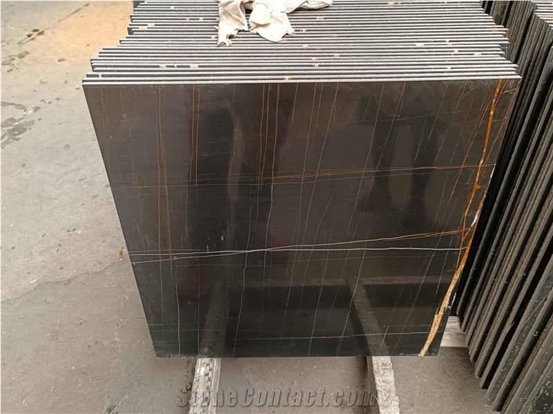 Sahara Marble Saint Laurent Noir Or Golden Marble Floor Tile