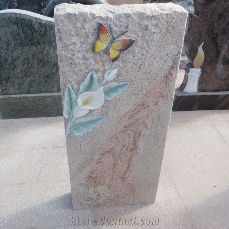Western Style Upright Cheap Butterfly Headstones