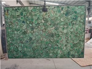 Green Gemstone Slab Semiprecious Stone Slab Tiles Wall Panel