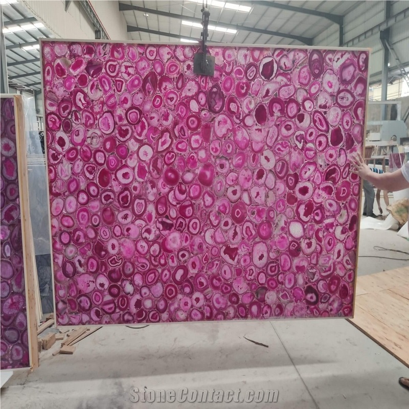 Pink Gemstone Slab Agate Stone Semi Precious Stone