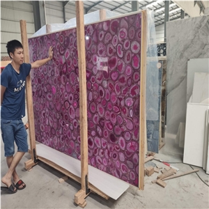 Pink Gemstone Slab Agate Stone Semi Precious Stone