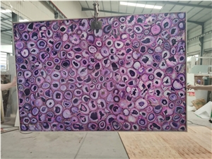 Purple Gemstone Slab Semiprecious Stone Slab Wall Panel