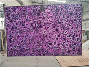 Purple Gemstone Slab Semiprecious Stone Slab Wall Panel