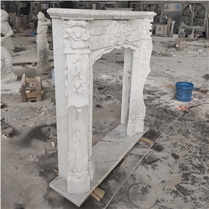 Carrara White Marble Fireplace