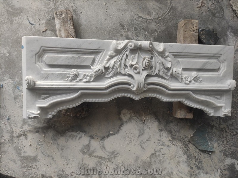 Carrara White Marble Fireplace