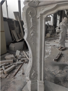 Carrara White Marble Fireplace
