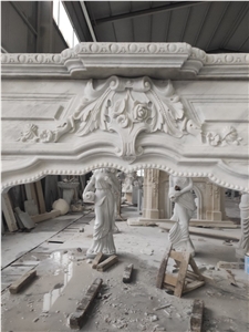 Carrara White Marble Fireplace