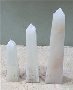ONYX STONE OBELISKS, BOWLS, PYRAMID, CANDLE JARS