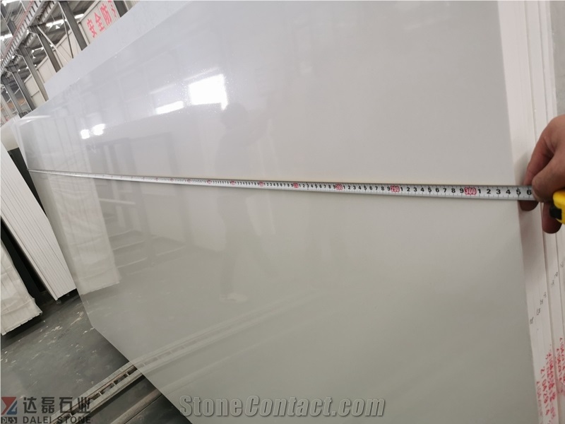 300X140x1.5Cm Pure White Blanco Quartz Curazo Slabs