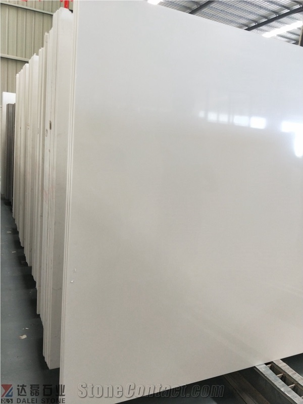 300X140x1.5Cm Pure White Blanco Quartz Curazo Slabs