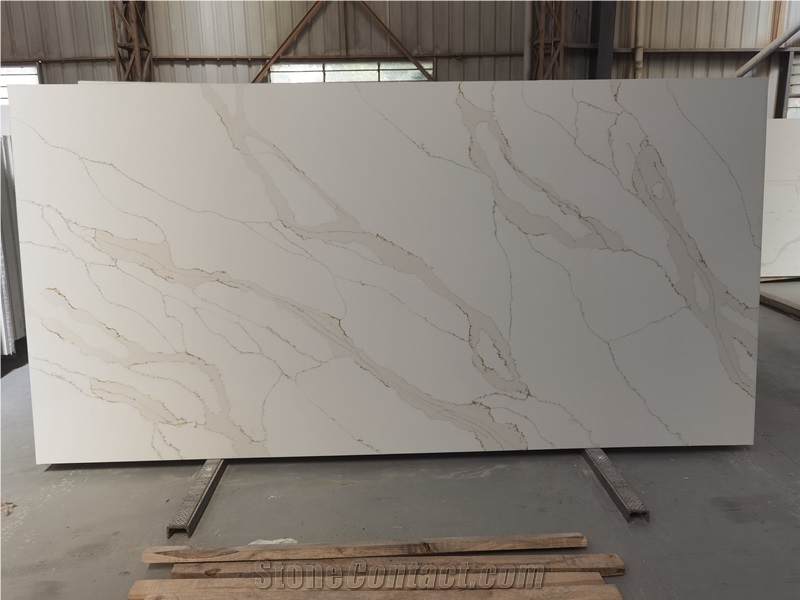 Canada Artificial Calacatta White Quartz Stone Slabs