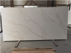 Canada Artificial Calacatta White Quartz Stone Slabs