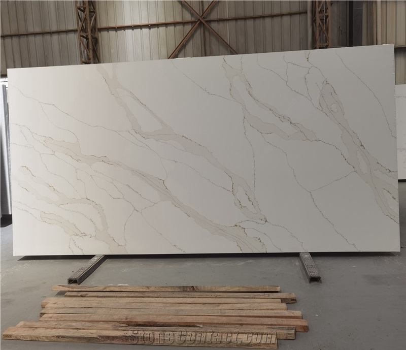 Canada Artificial Calacatta White Quartz Stone Slabs