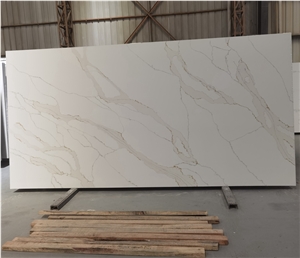 Canada Artificial Calacatta White Quartz Stone Slabs