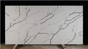 Polished Calacatta White Laza Quartz Slabs