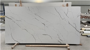 Polished Calacatta White Laza Quartz Slabs