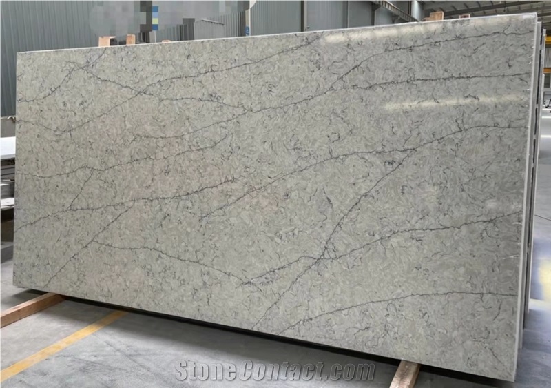 United Kingdom Calacatta White Quartz Slabs
