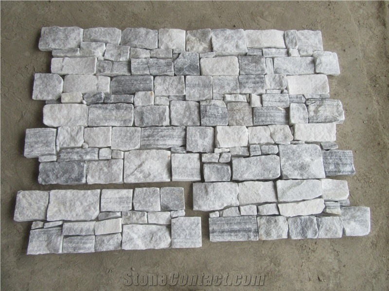 Cloudy Grey Quartzite Stacked Stone Veneer