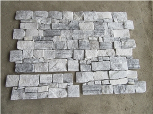 Cloudy Grey Quartzite Stacked Stone Veneer