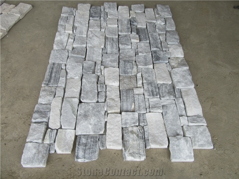 Cloudy Grey Quartzite Stacked Stone Veneer