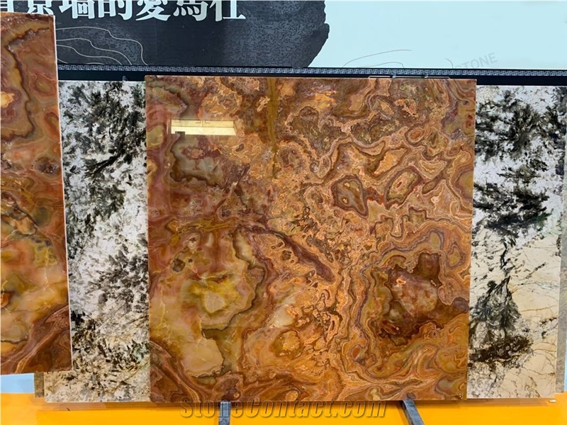 Luxury Stone Golden Tiger Onyx Slab