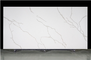 Artificial Calacatta Quartz Stone Slab With White Color