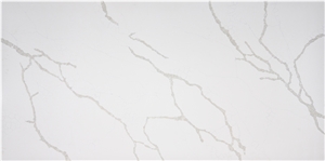Artificial Quartz Stone Slab With White  Color Polished Top