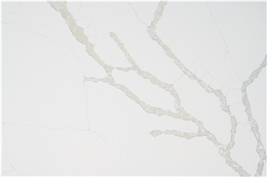 Artificial Quartz Stone Slab With White  Color Polished Top